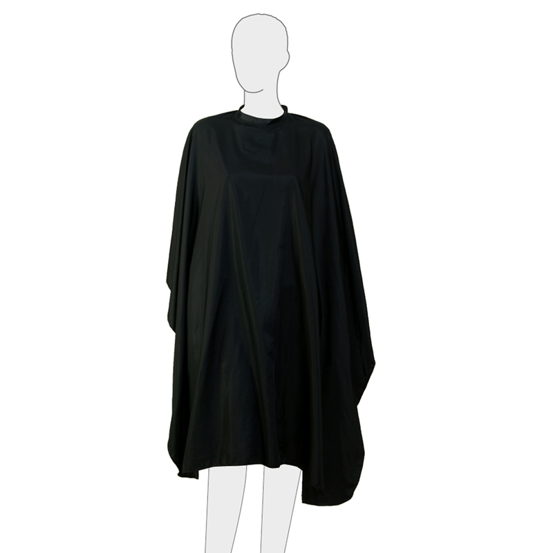 DEWAL PROFESSIONAL Пеньюар для стрижки Классика, полиэстер, на крючках, черный 130х148 см, фото 2