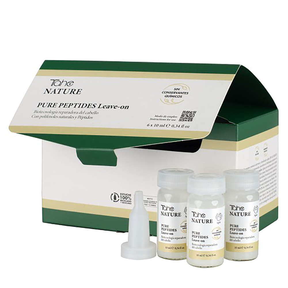 TAHE Сыворотка с пептидами против ломкости волос / NATURE-PURE PEPTIDES LEAVE-ON 6*10 мл, фото 2