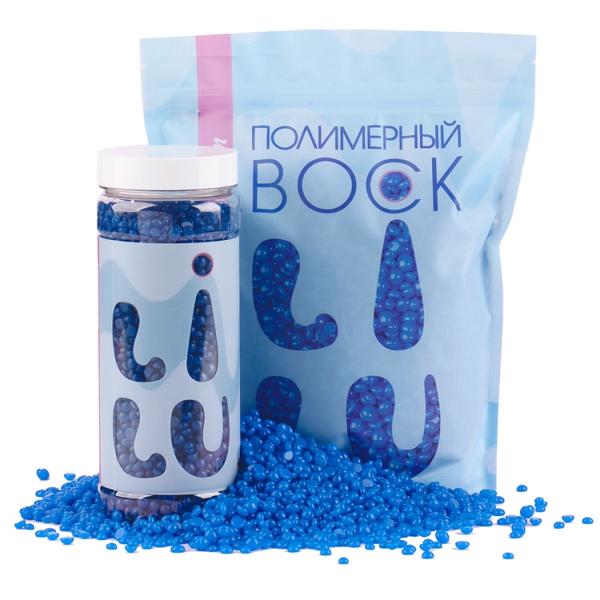 LILU Воск полимерный в гранулах в банке, полупрозрачный Azulen / LILU 300 гр, фото 2