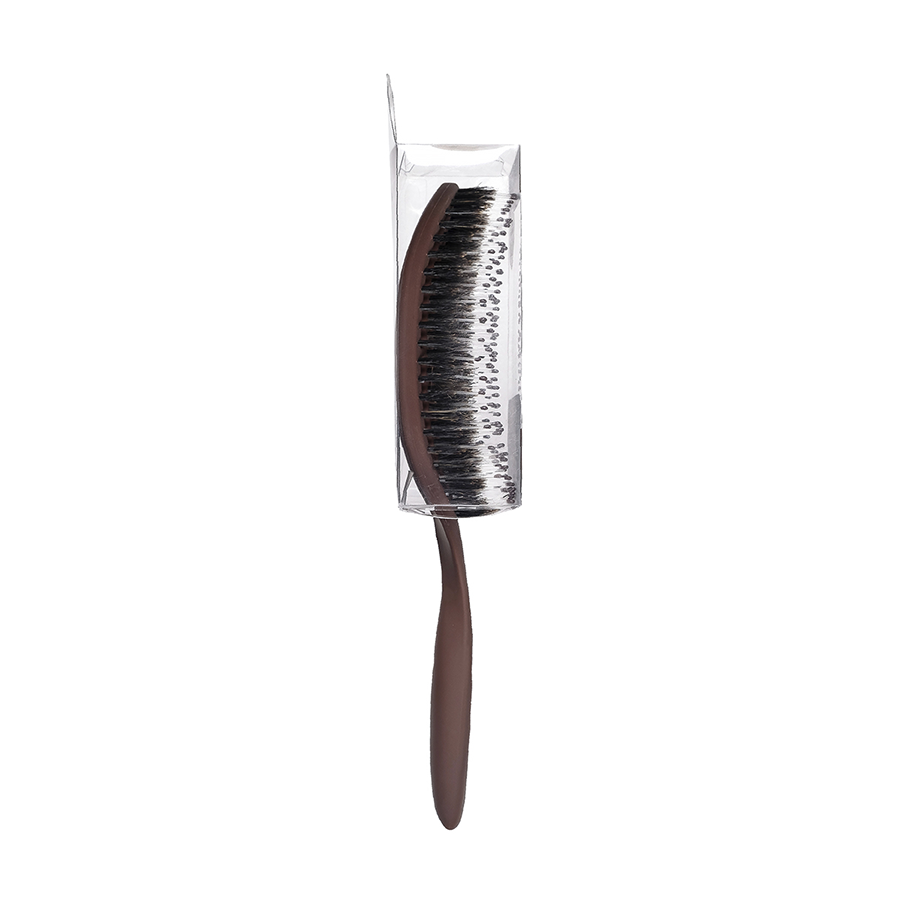 SOLOMEYA Расческа массажная для волос с натуральной щетиной, коричневая / Hair Brush with natural boar bristle Brown, фото 6