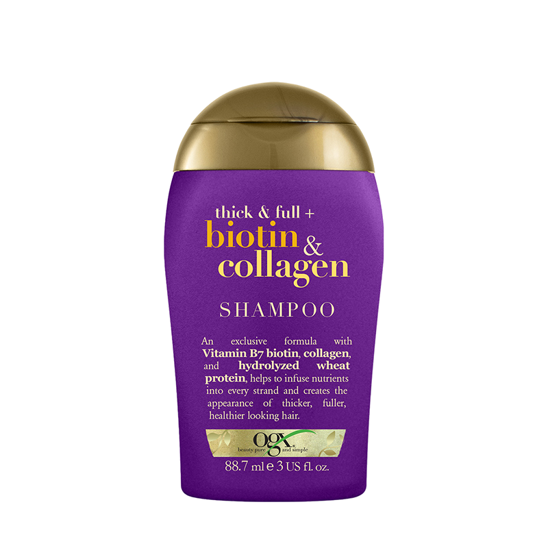 OGX Шампунь для тонких волос с биотином и коллагеном тревел / Travel Thick And Full Biotin And Collagen Shampoo 88,7 мл