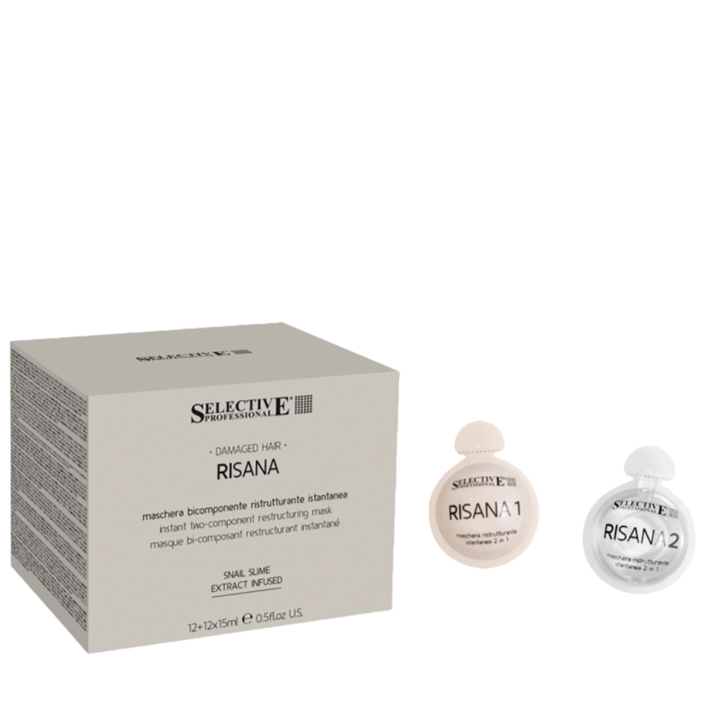 SELECTIVE PROFESSIONAL Маска двухкомпонентная восстанавливающая маска мгновенного действия / RISANA 1 RISANA 2 12+12х15 мл, фото 1