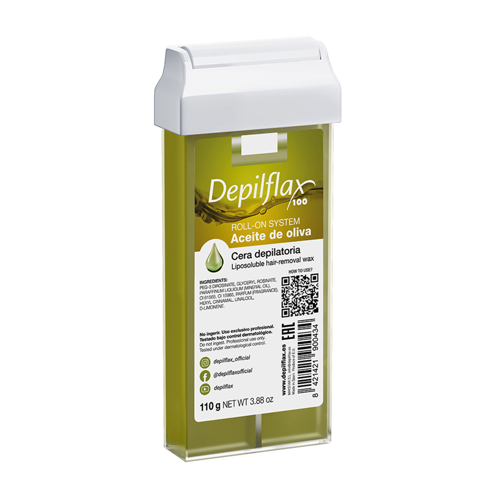 DEPILFLAX 100 Воск для депиляции в картридже, олива 110 г воск для депиляции depilflax слоновая кость 1 кг