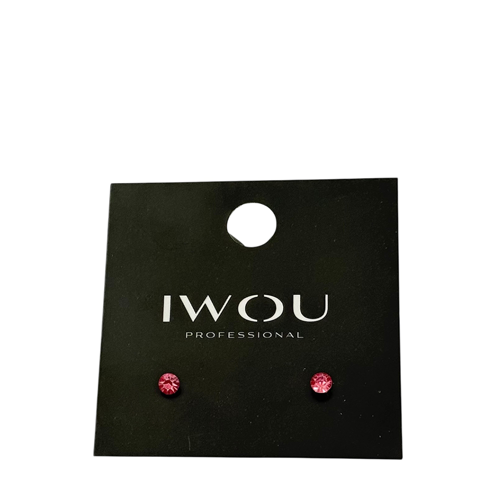 IWOU PROFESSIONAL Серьги гвоздики IWOU теплая роза 4мм, фото 1