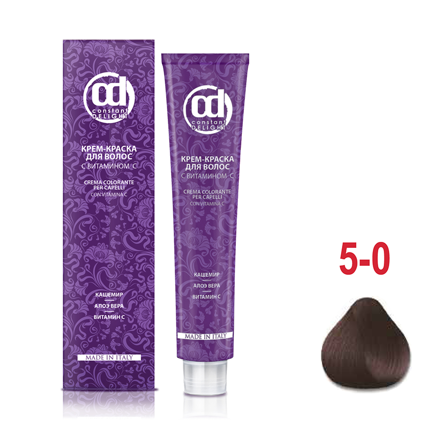 CONSTANT DELIGHT 5/0 краска с витамином С для волос, светло-коричневый натуральный 100 мл, фото 2