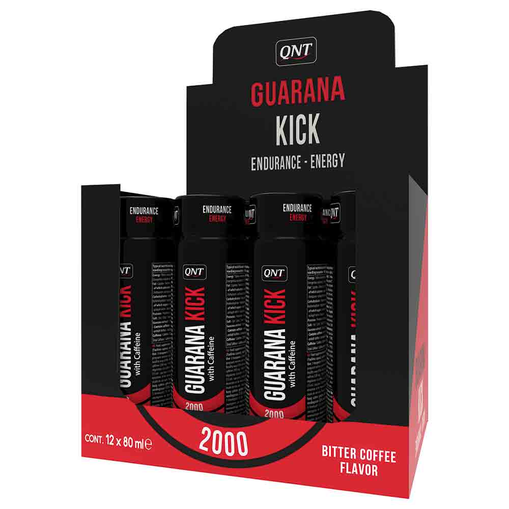 

QNT Добавка биологически активная к пище Гуарана кик, со вкусом горький кофе / Guarana Kick 2000 Bitter Coffee flav 12 х 80 мл