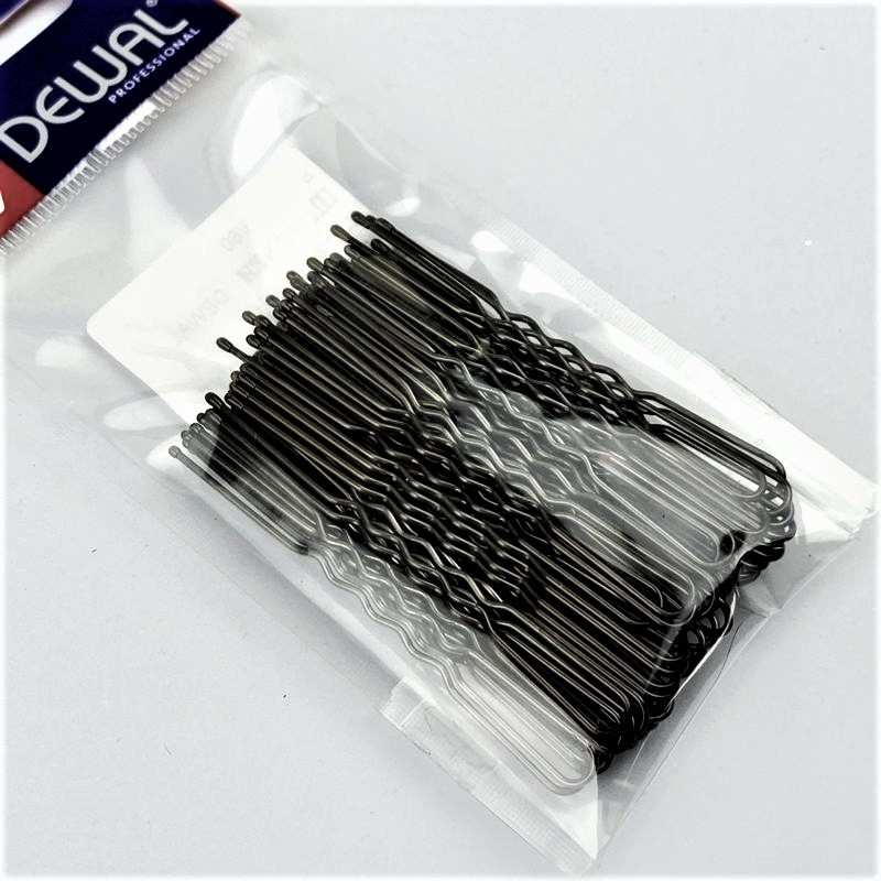 DEWAL PROFESSIONAL Шпильки черные, волна 70 мм, 60 шт/уп (на блистере), фото 2