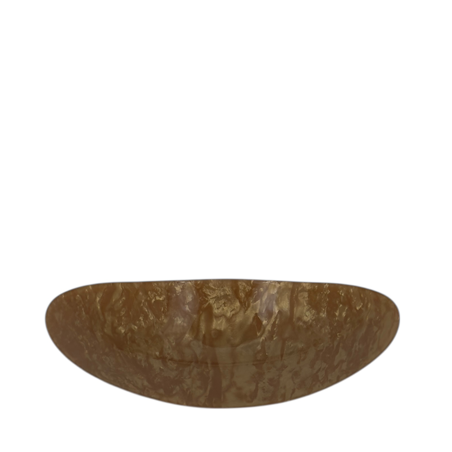 IWOU PROFESSIONAL Заколка - автомат Минерал овальная янтарная 4*10см, фото 2