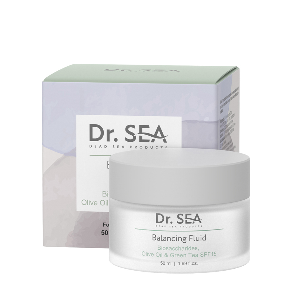 DR. SEA Крем - флюид балансирующий с комплексом биосахаридов, оливой и зеленым чаем SPF15 / Dr.Sea 50 мл, фото 2