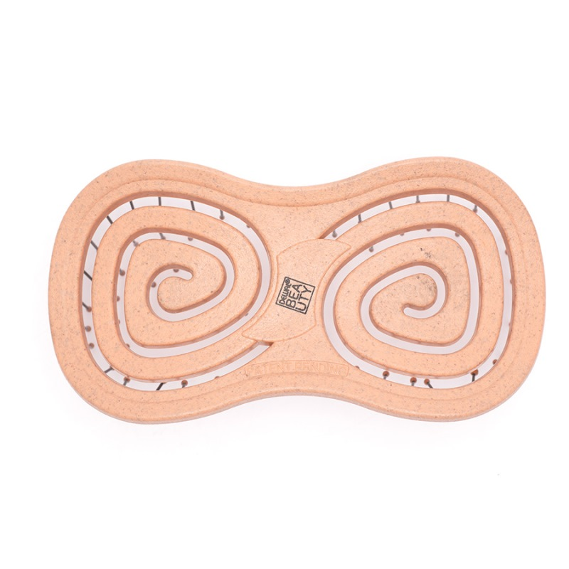 DEWAL BEAUTY Щетка массажная с нейлоновым штифтом, форма бабочка, оранжевая / Eco-Friendly, фото 3