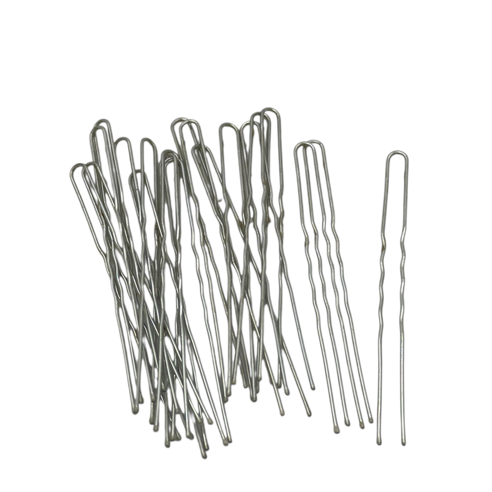 IWOU PROFESSIONAL Шпильки для волос волна серебро 8см 20шт, фото 1