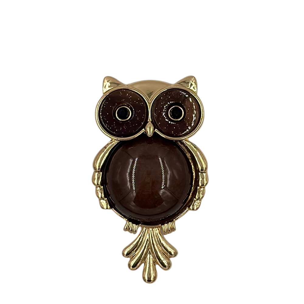 IWOU PROFESSIONAL Брошь-магнит Сова шоколадная, фото 1