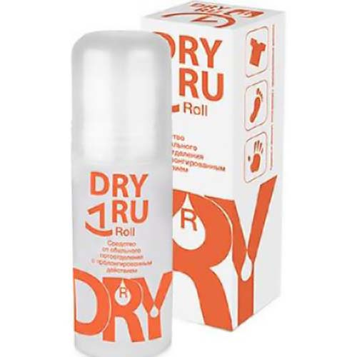 DRY RU Средство от обильного потоотделения с пролонгированным действием / Roll 50 мл come on дезодорант спрей с пролонгированным эффектом защиты от потоотделения 125