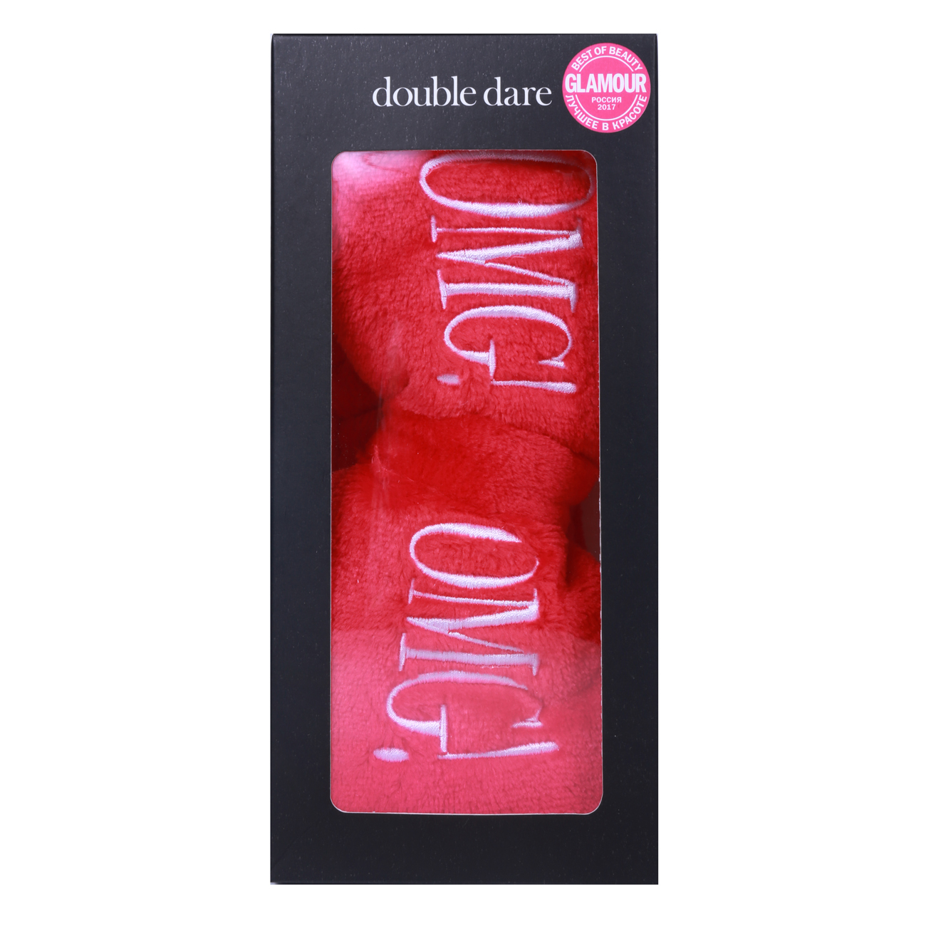 DOUBLE DARE OMG! Бант-повязка для фиксации волос во время косметических процедур, красный / SPA, фото 3