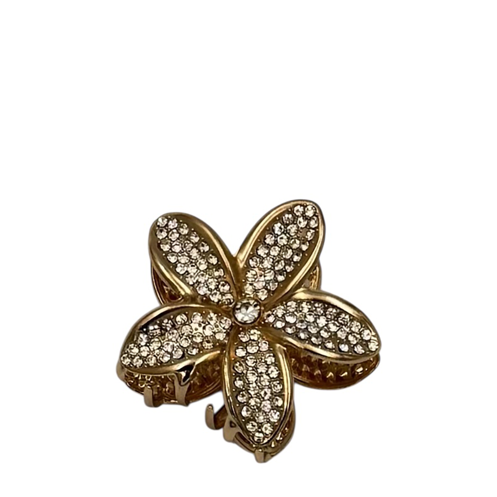 IWOU PROFESSIONAL Краб для волос мини Цветок в стразах золото 1шт, фото 1