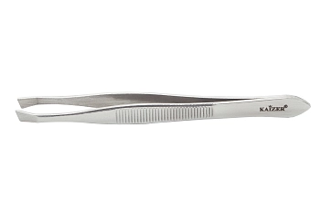 KAIZER Пинцет для бровей, скошенный, серебро, фото 3