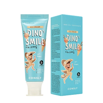 CONSLY Паста зубная детская гелевая c ксилитом и вкусом пломбира / Consly Dino's Smile 60 гр, фото 2