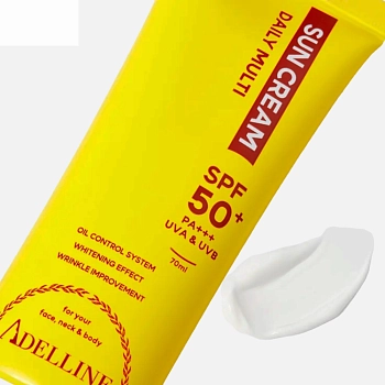 ADELLINE Крем солнцезащитный SPF50+/PA+++ / Adelline Daily Multi Sun Cream 70 мл, фото 3