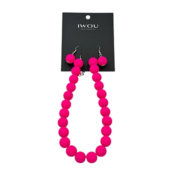 Набор Жемчужина (ожерелье и серьги) розовый