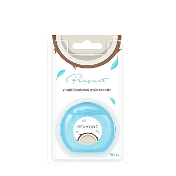 Нить зубная вощеная, полиэтилентерефталат с бамбуковым углем, кокос и мята / Perfect 30 м