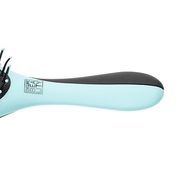 DEWAL BEAUTY Щетка массажная Дуэт, овальная с нейлоновым штифтом, голубая с черным, фото 3