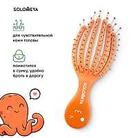 SOLOMEYA Расческа для сухих и влажных волос мини, оранжевый осьминог / Detangling Octopus Brush For Dry Hair And Wet Hair Mini Orange, фото 4
