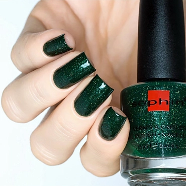 SOPHIN 0371 лак для ногтей, темно-зеленый рассеянный голографик / Luxury&Style Boneme 12 мл