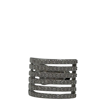 Кафф Манжет со стразами цвет серебро