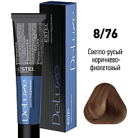 ESTEL PROFESSIONAL 8/76 краска для волос, светло-русый коричнево-фиолетовый / DELUXE 60 мл, фото 2