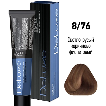ESTEL PROFESSIONAL 8/76 краска для волос, светло-русый коричнево-фиолетовый / DELUXE 60 мл
