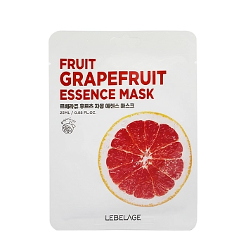 Маска тканевая для лица с экстрактом грейпфрута / Lebelage Fruit Grapefruit Essence Mask 25 мл