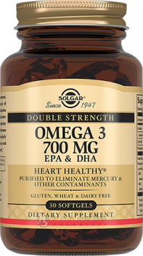 Двойная Омега-3 700 мг ЭПК и ДГК, капсулы № 30, SOLGAR