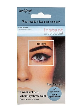 Краска-хна в капсулах для бровей с эффектом татуажа, темно-коричневый / Eyebrow Tint Dark Brown 4 шт