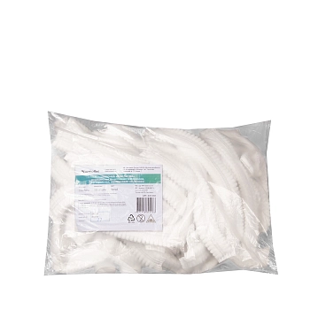 ЧИСТОВЬЕ Шапочка шарлотка медицинская из спанбонда, белый 50 шт, фото 2