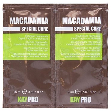 KAYPRO Набор для волос (шампунь 15 мл + кондиционер увлажняющий 15 мл) Macadamia