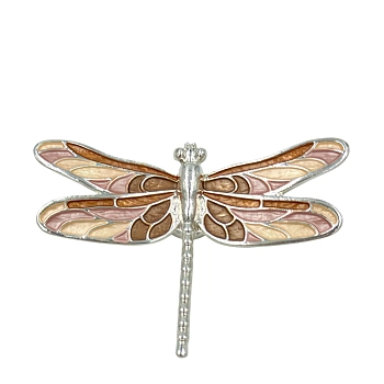 Брошь-магнит Стрекоза бежевая