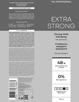 TNL Professional Лак стойкий для волос, сверхсильная фиксация / Extra Strong 400 мл, фото 2