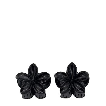 Краб для волос малый Франжипани черный глянец 4*4см 2шт