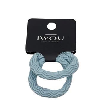 IWOU PROFESSIONAL Резинка для волос Волна светло-голубая 2шт, фото 2
