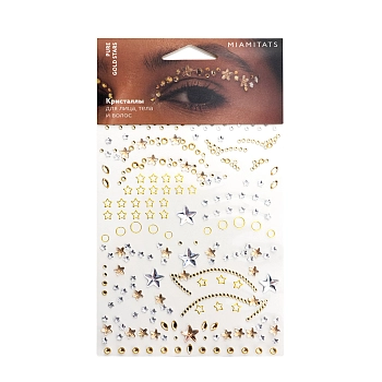 Кристаллы на клейком слое / CRYSTAL Pure gold stars 1 шт, MIAMITATS