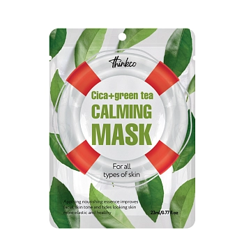 Маска-салфетка для лица с центеллой азиатской и зеленым чаем / Thinkco Cica+Green Tea Calming 23 мл