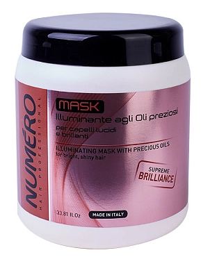 BRELIL PROFESSIONAL Маска для придания бриллиантового блеска волосам, с маслом арганы и макадамии / Numero 1000 мл