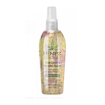 HEMPZ Масло очищающее Розовый Лимон и Мимоза / Pink Citron & Mimosa Flower Energizing Herbal Body Cleansing Oil 200 мл