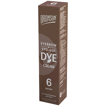BRONSUN Крем-краска для бровей и ресниц, #6 коричневая 15 мл, фото 4