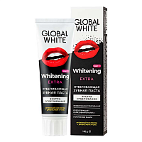 GLOBAL WHITE Паста зубная экстра отбеливающая / Extra whitening Active oxygen and charcoal 100 г, фото 2