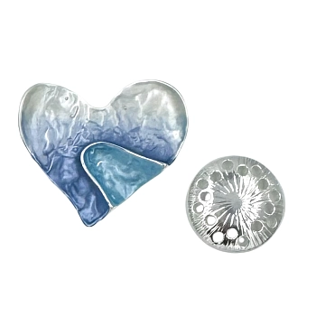 IWOU PROFESSIONAL Брошь-магнит Сердце голубое небо, фото 2
