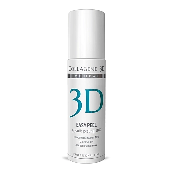 MEDICAL COLLAGENE 3D Гель-пилинг с хитозаном, на основе гликолевой кислоты 10% (pH 2,8) / Easy Peel 130 мл проф., фото 3
