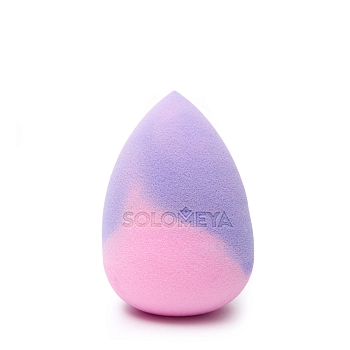 SOLOMEYA Спонж для макияжа меняющий цвет Капля, фиолетово-розовый / Color Changing Drop blending sponge Violet-Pink 1 шт, фото 4