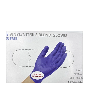 IWOU PROFESSIONAL Перчатки вин-нитр L фиолетовые/ Wally Plastic 100 шт, фото 2
