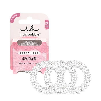 Резинка-браслет для густых волос / invisibobble EXTRA HOLD Crystal Clear